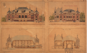 Het plan van opzichter-tekenaar M.W. Smijtink en architect I.A. Lindo voor het Musis van 1890.